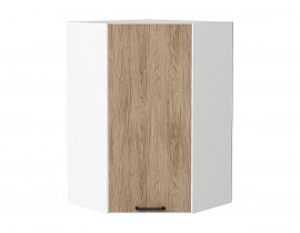 Шкаф верхний угловой Флэт Natural Casella Oak 2S / Белый 920*600*600 мм