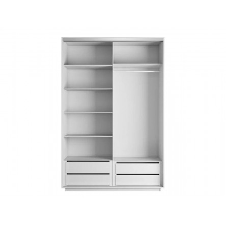 Шкаф-купе Экспресс 2-х дверный, ЛДСП, с 4 ящиками 120х60х240 см. (Белый снег)