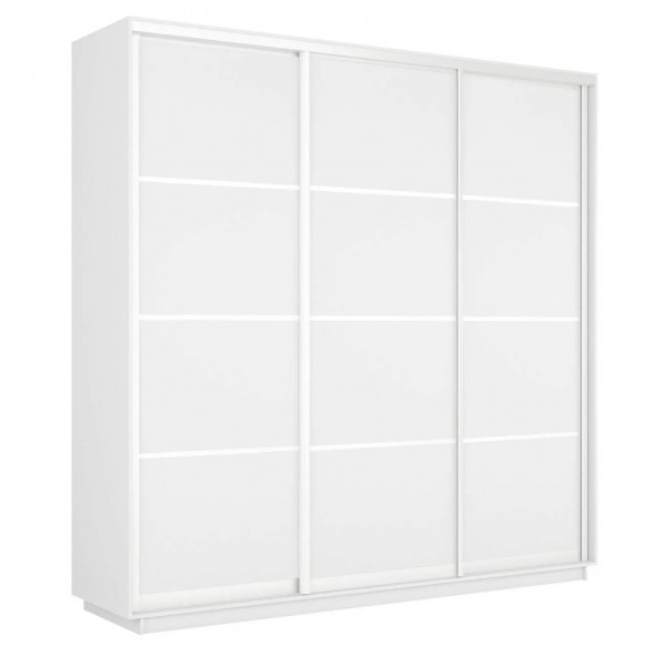 Шкаф-купе Экспресс, белый снег, 210х220х60 см, профиль серебро, 1 штанга, 9 полок ЛДСП
