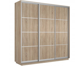Шкаф-купе Экспресс, сонома, 210х220х60 см, профиль серебро, 1 штанга, 9 полок ЛДСП