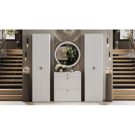 Набор мебели для прихожей Тиффани №3 - ГН-003 Белый снег, Белый софт