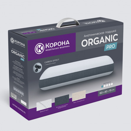 Анатомическая подушка ORGANIC PRO 600х400х130 мм