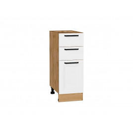 Шкаф нижний с 3-мя ящиками Нео White Silk / Дуб Вотан 816*300*480 мм
