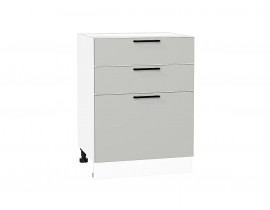 Шкаф нижний с 3-мя ящиками Лайт Special Grey / Белый 816*600*478 мм