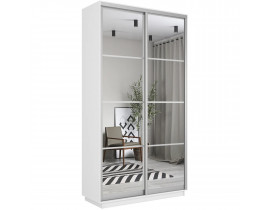 Шкаф купе Экспресс, белый снег, 120х220х60 см, профиль серебро профиль, 1 штанга, 4 полки