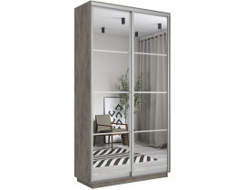Шкаф купе Экспресс, бетон, 120х220х60 см, профиль серебро профиль, 1 штанга, 4 полки