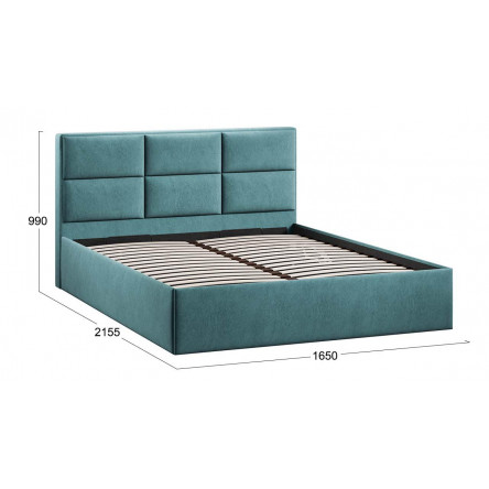 Кровать Стелла Тип 1 с подъемным механизмом Микровелюр Wellmart Indigo
