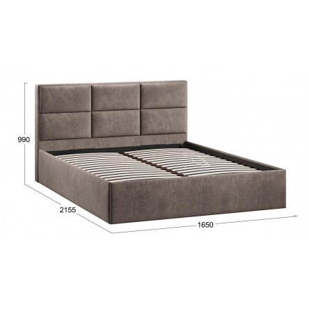 Кровать Стелла Тип 1 с подъемным механизмом Микровелюр Wellmart Latte