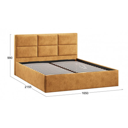 Кровать Стелла Тип 1 с подъемным механизмом Микровелюр Wellmart Yellow