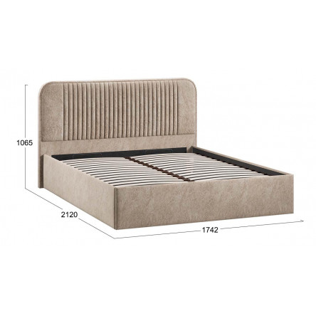 Кровать Тиффани Тип 1 с подъемным механизмом Микровелюр Wellmart Dark Beige