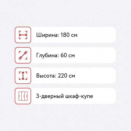 Шкаф-купе Е1 Экспресс 2, ДСП/зеркало/ДСП, 180х60х220
