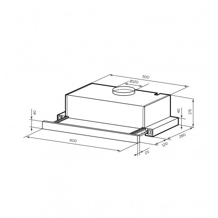 Вытяжка кухонная встраиваемая LEX HONVER 2M 600 WHITE