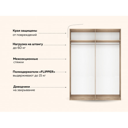 Шкаф 1600х2200х52,5 Моно (без полок) MonoS2_1600_S