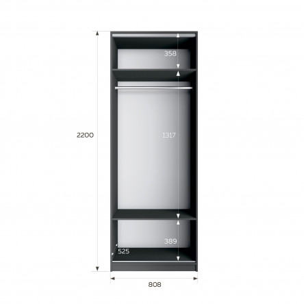 Шкаф Локер (без полок) 800х2200х52,5 LCKSch_800_DM