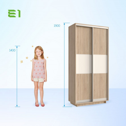 Шкаф-купе Мини с полками, 90х45х190, 45EMNVB_SH_S