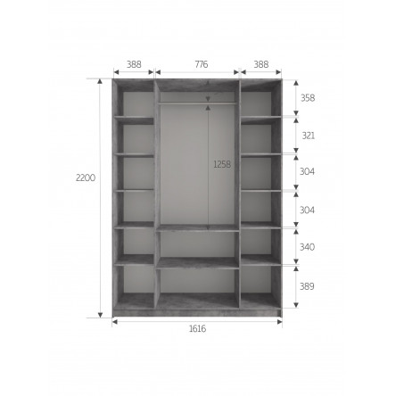 Шкаф Локер Распашной 4 двери, 161x53х220 LCKD4_BT