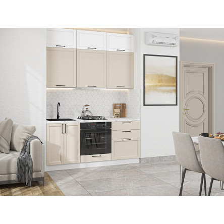 Модульная кухня Сканди-06 White Silkwood/Cream Silkwood