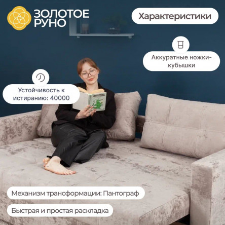 Диван кровать, Рио симпл механизм Пантограф Симпл-08