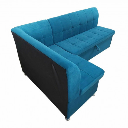 Кухонный уголок Шанхай-3 200х120см, 100х185 см бирюзовый велюр, угол левый