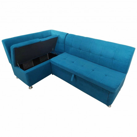 Кухонный уголок Шанхай-3 200х120см, 100х185 см бирюзовый велюр, угол левый