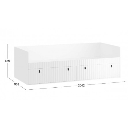 Кровать комбинированная Тиффани (900) Тип 1 - 415.009.000 Белый снег, Белый софт