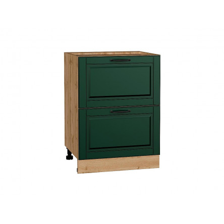 Шкаф нижний с 2-мя ящиками Дублин Special Green/Дуб Вотан 816*600*478