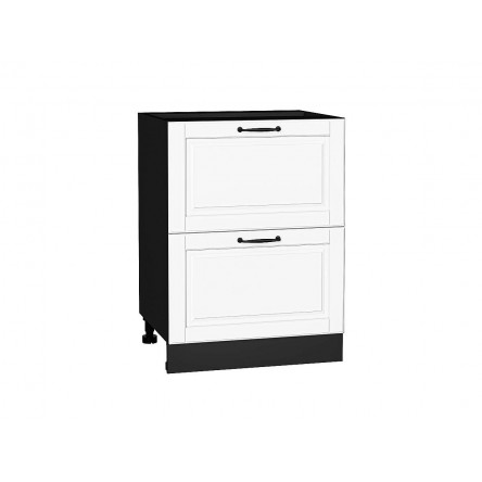 Шкаф нижний с 2-мя ящиками Дублин Special White/Graphite 816*600*478