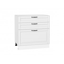 Шкаф нижний с 3-мя ящиками Дублин Special White/Белый 816*800*478