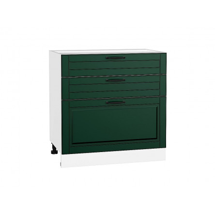 Шкаф нижний с 3-мя ящиками Дублин Special Green/Белый 816*800*478