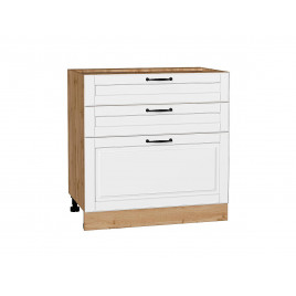 Шкаф нижний с 3-мя ящиками Дублин Special White/Дуб Вотан 816*800*478