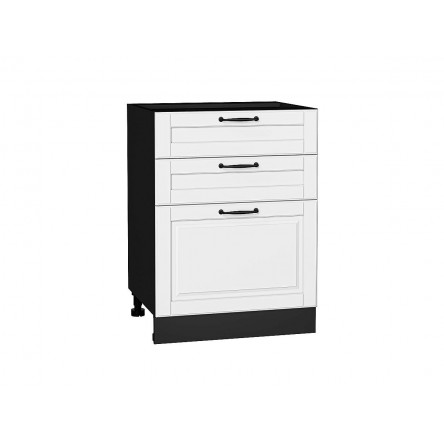 Шкаф нижний с 3-мя ящиками Дублин Special White/Graphite 816*600*478