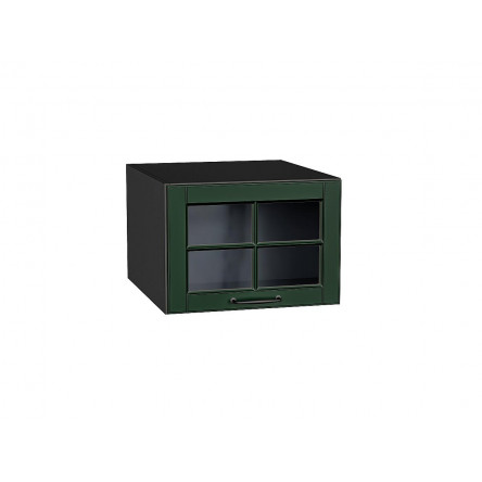 Шкаф верхний горизонтальный остекленный глубокий Дублин Special Green/Graphite 358*500*574