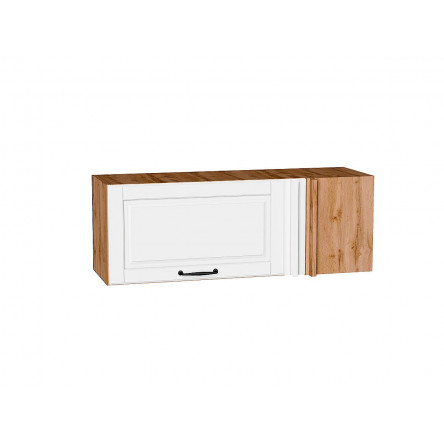 Шкаф верхний прямой угловой горизонтальный Дублин Special White/Дуб Вотан 358*1000*350