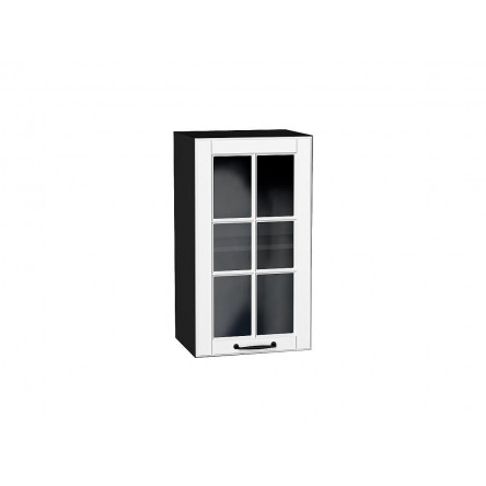 Шкаф верхний с 1-ой остекленной дверцей Дублин Special White/Graphite 716*400*318