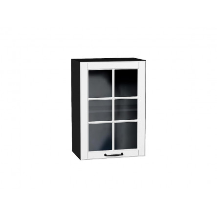 Шкаф верхний с 1-ой остекленной дверцей Дублин Special White/Graphite 716*500*318