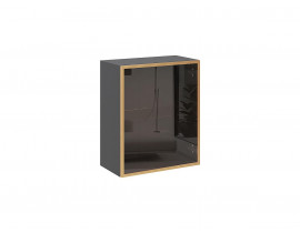 Шкаф верхний с 1-ой остекленной дверцей Золотой/Graphite 716*600*322