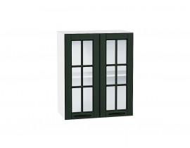 Шкаф верхний с 2-мя остекленными дверцами Дублин Special Green/Белый 716*600*318