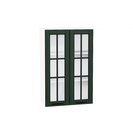 Шкаф верхний с 2-мя остекленными дверцами Дублин Special Green/Белый 920*600*318
