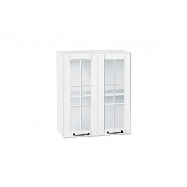 Шкаф верхний с 2-мя остекленными дверцами Дублин Special White/Белый 716*600*318