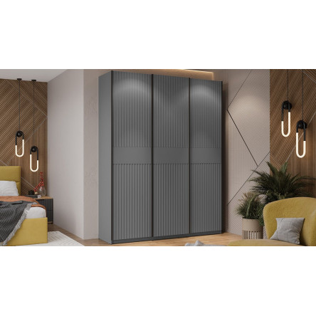 Серия шкафов-купе Оскар Тиффани Ручка черная, Серый графит, Графит матовый