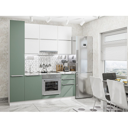 Модульная кухня Фьюжн-06 Silky White/Silky Mint