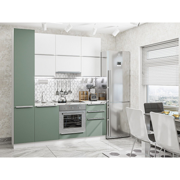 Модульная кухня Фьюжн-06 Silky White/Silky Mint