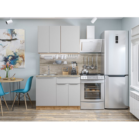 Модульная кухня Фьюжн-05 Silky Light Grey