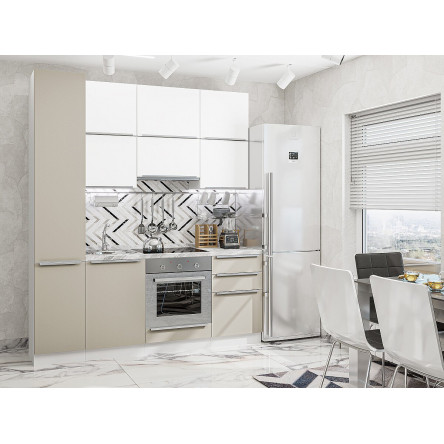 Модульная кухня Фьюжн-06 Silky White/Silky Grey