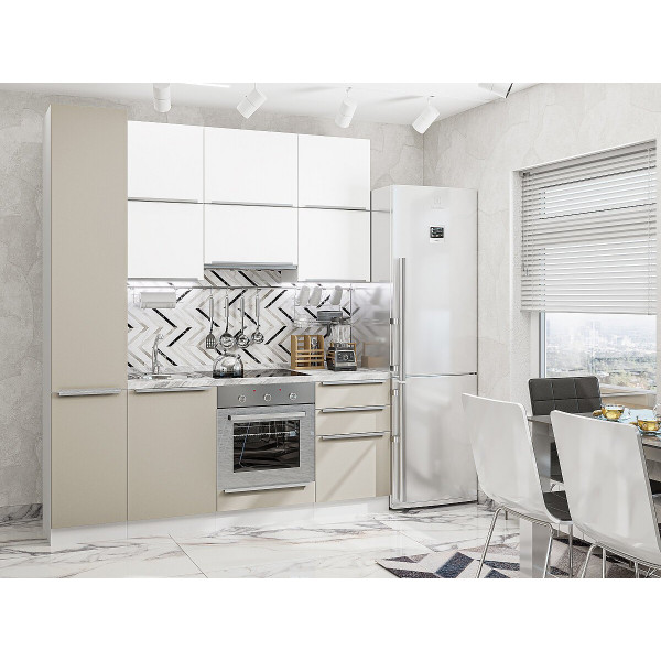Модульная кухня Фьюжн-06 Silky White/Silky Grey