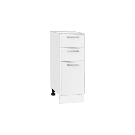 Шкаф нижний с 3-мя ящиками Квадро Белый 816х300х481
