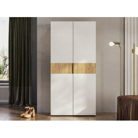 Распашной шкаф Сандра Дуб Крафт / Белый Без антресоли