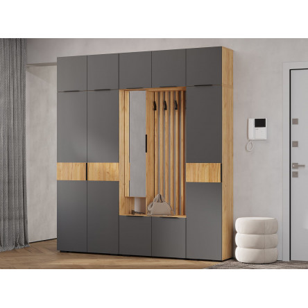 Распашной шкаф Сандра Дуб Крафт / Белый Без антресоли
