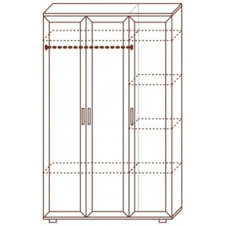 Шкаф № 105/2 (2 зеркальных и 1 простая двери)