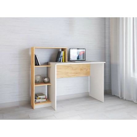 Стол компьютерный Квартет-2 (1020х1250х500) цвет Белый/дуб крафт золотой Тэкс
